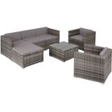 Wicker loungeset Lignano met 2 fauteuils - grijs