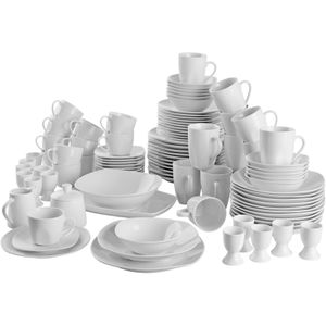Combi servies Salerno, porselein, voor 12 personen, 100-delig - wit