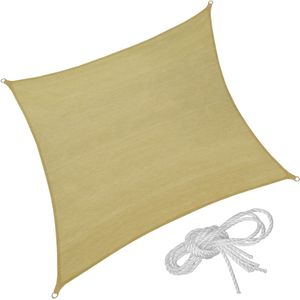 Vierkant zonneluifel van polyethyleen, beige - 300 x 300 cm