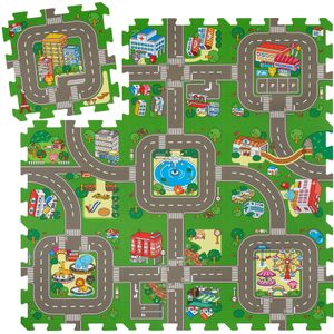 Tectake - MyCity - Puzzelmat - Kleurrijk - 9-delig - Antislip