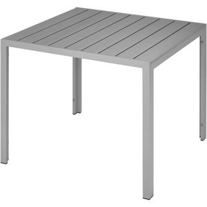 Aluminium - Tuintafel Maren - Zilver - 90x90cm - Verstelbare Poten