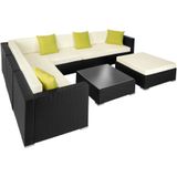 Wicker loungeset met aluminium frame Marbella - zwart