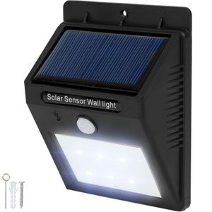 1 x LED Solar tuinverlichting wandlamp bewegingsdetector - zwart