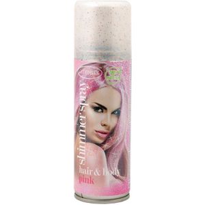 Glitterspray pink| voor lichaam en haar | 100 ml