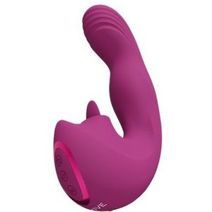 Yumi - Triple Motor G-Spot Finger Motion Vibrator and Flickering Tongue Stimulator - Roze