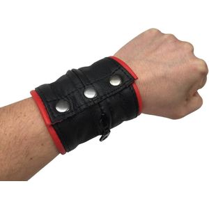 Lederen armband portemonnee rood