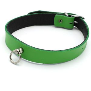 Leren Collar Mini O-Ring Groen