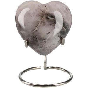 Huisdier Hart Urn Roze Marble, inclusief Standaard (0.1 liter)