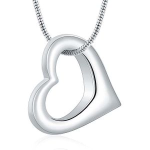 Ashanger Open Hartje Zilverkleur, met Slangencollier