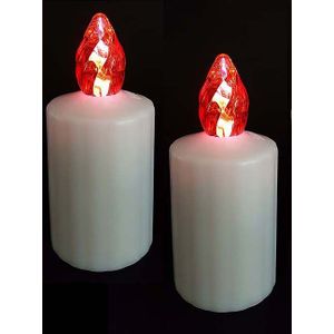 2 Waterdichte LED-Kaarsen, Rode Vlam