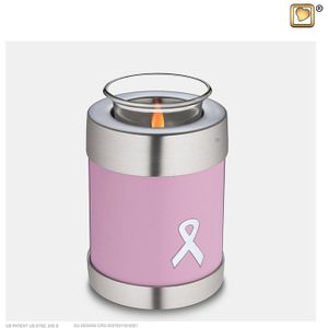 Urn met Waxinelichtje Pink Ribbon (0.45 liter)