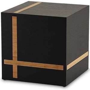 Grote Ebbenhouten Kubus Urn - Licht Bamboe Stroken (4 liter)