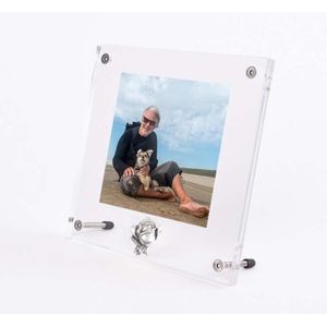 Plexiglas Fotolijst met Zilvertinnen Asroosje (0.005 liter)