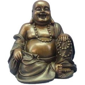 XS Dieren Urntje Happy Boeddha Brons Links (0.07 liter)