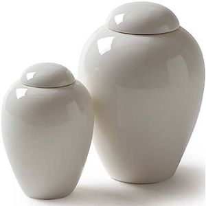 Petributes - Serenity - Porseleinen Pot Urn - Wit - 2.4 Liter