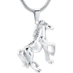 RVS Ashanger Paardje Zilverkleur, inclusief Slangencollier