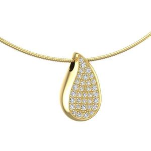 Gouden Ashanger Traan met 34 Diamantjes