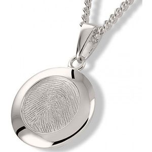 Rond Vingerafdruk Sieraad Zilver