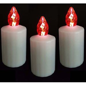3 Waterdichte LED-Kaarsen, Rode Vlam