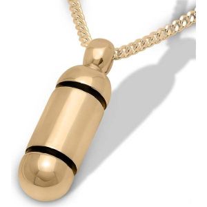 Gouden Assieraad Capsule met Zwarte Ringen