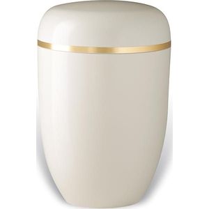 Witte Design Urn met Gouden Sierband (4 liter)