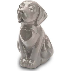 Honden urn of Asbeeld Hond Hartje Grijs (0.8 liter)