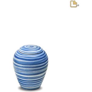 LoveUrns - PlanetLove - Mini Urn - Blauw/Wit - Biologisch Afbreekbaar - 0.3 Liter