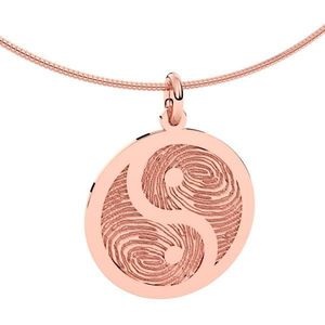 Rozegouden Yin Yang Vingerafdruk Sieraad