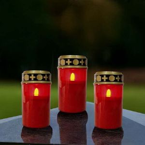 3 Rode LED-Noveenkaarsen met Timer
