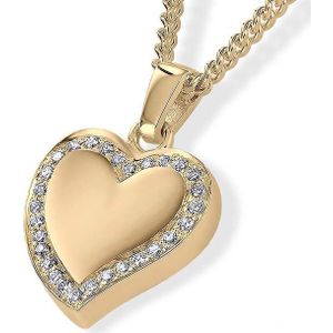 Gouden Hart met Brillianten Rand inclusief Collier