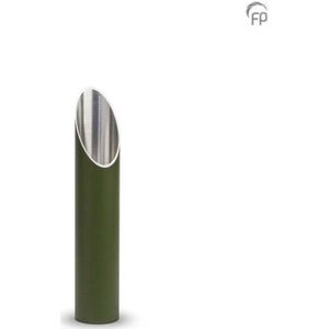 Kleine Slanke Design Urn, Olijfgroen - Zilverkleur (2 liter)