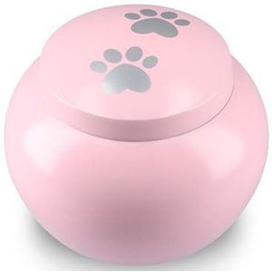 Pot Dierenurn - Roze - Aluminium - Pootafdrukken