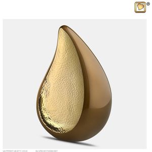 LoveUrns - Kleine Teardrop Urn - Golden Brown - Hamergoud - 0.4 Liter