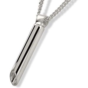 Zilveren Ashanger Afgeschuind Buisje inclusief Collier