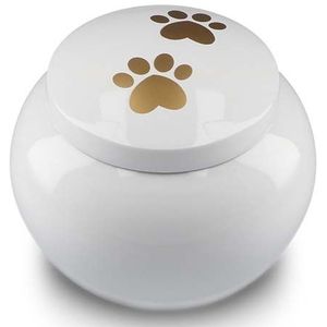 Aluminium Dieren Urn - Transparant Glimmend Wit - Voor Huisdieren Tot 30 Kilo