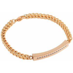 Gouden RVS Aurora Schakelarmband, Asruimte met Zirkonia