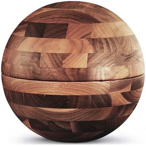 Massief Walnoot Houten Bol Urn Geolied (3.5 liter)