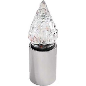 Urnenmuur Lampje - Doorzichtige Glazen Vlam - Roestvrij Plaatstaal - Inclusief LED-kaars