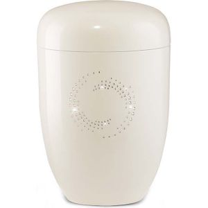 Witte Design Urn Swarovski Kristallen Levenscirkel (4.5 liter)