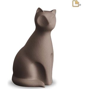 LoveUrns ForeverPorcelain Katten Urn of Asbeeld Bruin (0.7 liter)