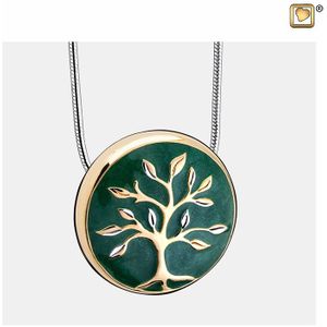Verguld Groene Ashanger Levensboom, inclusief Slangencollier