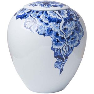 Grote Bolle Vaas Urn Delfts Blauw Motief (3 liter)