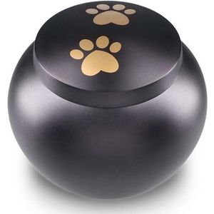 Zwarte Pot Dierenurn Goudkleur Pootafdrukken Large (1.2 liter)