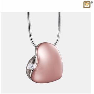 Ashanger LeaningHeart Rose Zirkonia, met Design Slangencollier
