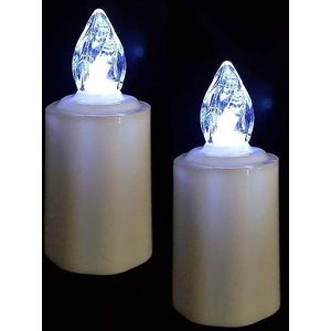 2 Waterdichte LED-Kaarsen, Witte Vlam