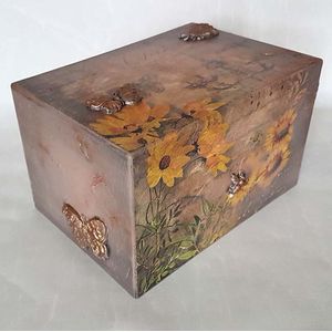 Design Dieren Urn Vlinders en Zonnebloemen (3.5 liter)