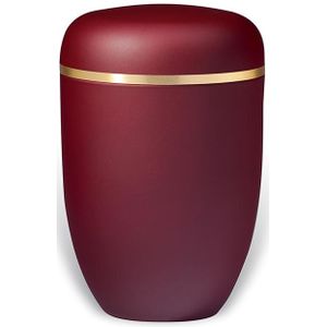 Robijnrode Design Urn met Gouden Sierband (4 liter)