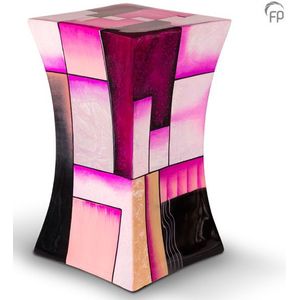 Grote Diabolo Glasfiber Urn Roze-Wit (3.8 liter)