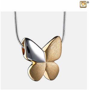 Ashanger Vlinder Bicolor Verguld, inclusief Collier