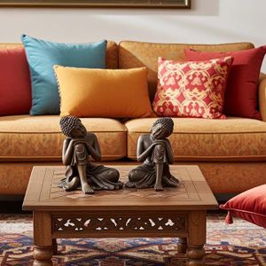 Mini Slapende Indische Buddha - Asbeelden - Brons - Voordeelset - 0.3 liter